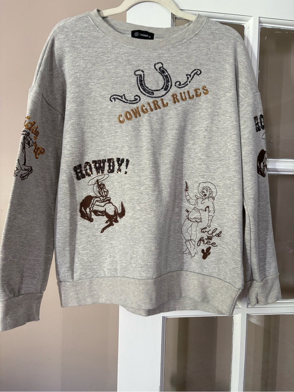 Cowgirl Rules Grey Graphic Sweatshirt
